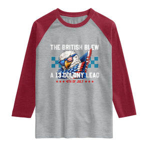 The British Blew A 13 Colony Lead Dabbing Eagle Raglan Shirt Funny Patriotic 4th of July History Humor Graphic