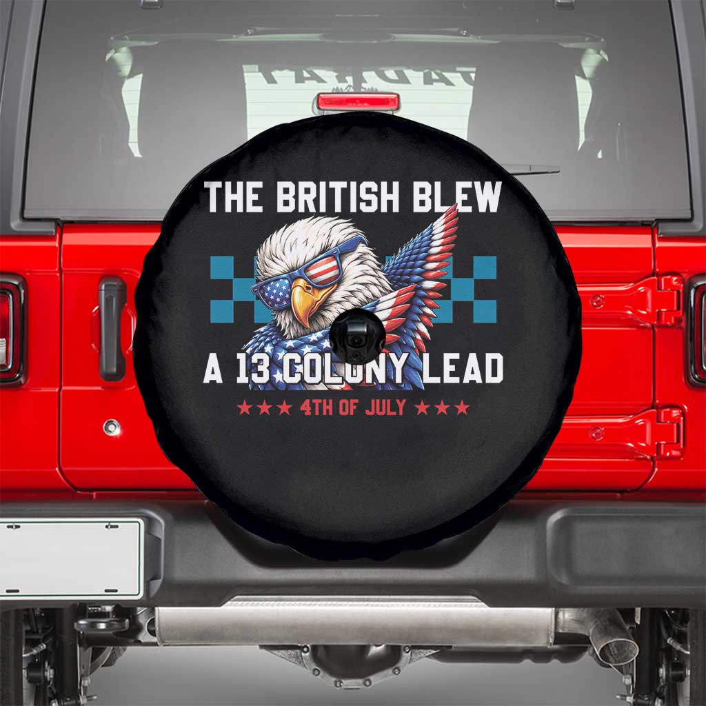 The British Blew A 13 Colony Lead Dabbing Eagle Spare Tire Cover Funny Patriotic 4th of July History Humor Graphic TS02 Black Print Your Wear