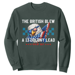 The British Blew A 13 Colony Lead Dabbing Eagle Sweatshirt Funny Patriotic 4th of July History Humor Graphic