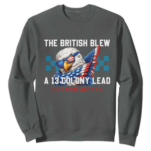 The British Blew A 13 Colony Lead Dabbing Eagle Sweatshirt Funny Patriotic 4th of July History Humor Graphic