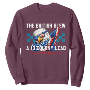 The British Blew A 13 Colony Lead Dabbing Eagle Sweatshirt Funny Patriotic 4th of July History Humor Graphic