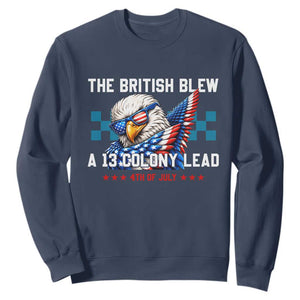 The British Blew A 13 Colony Lead Dabbing Eagle Sweatshirt Funny Patriotic 4th of July History Humor Graphic
