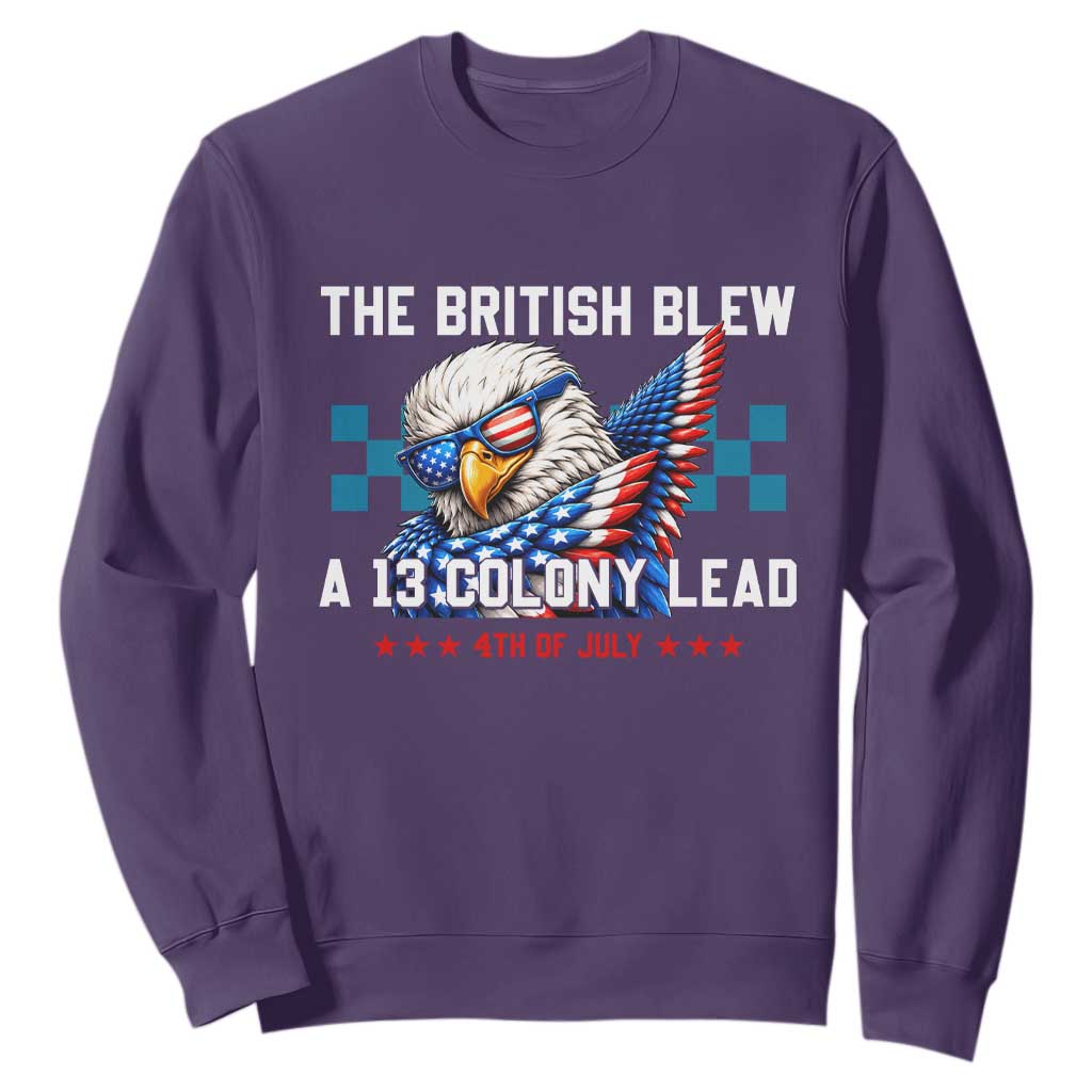 The British Blew A 13 Colony Lead Dabbing Eagle Sweatshirt Funny Patriotic 4th of July History Humor Graphic
