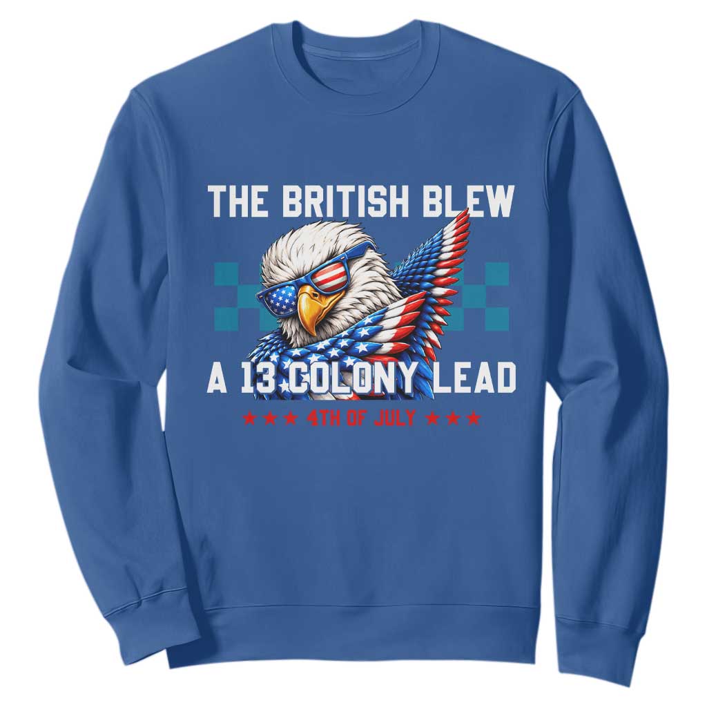 The British Blew A 13 Colony Lead Dabbing Eagle Sweatshirt Funny Patriotic 4th of July History Humor Graphic