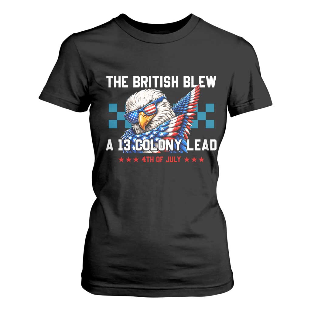 The British Blew A 13 Colony Lead Dabbing Eagle T Shirt For Women Funny Patriotic 4th of July History Humor Graphic