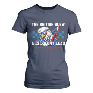 The British Blew A 13 Colony Lead Dabbing Eagle T Shirt For Women Funny Patriotic 4th of July History Humor Graphic
