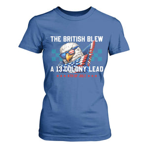 The British Blew A 13 Colony Lead Dabbing Eagle T Shirt For Women Funny Patriotic 4th of July History Humor Graphic
