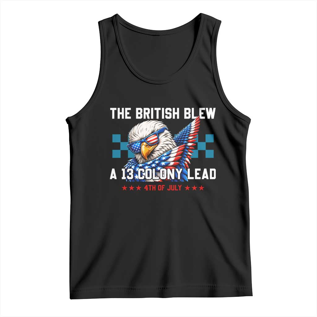 The British Blew A 13 Colony Lead Dabbing Eagle Tank Top Funny Patriotic 4th of July History Humor Graphic