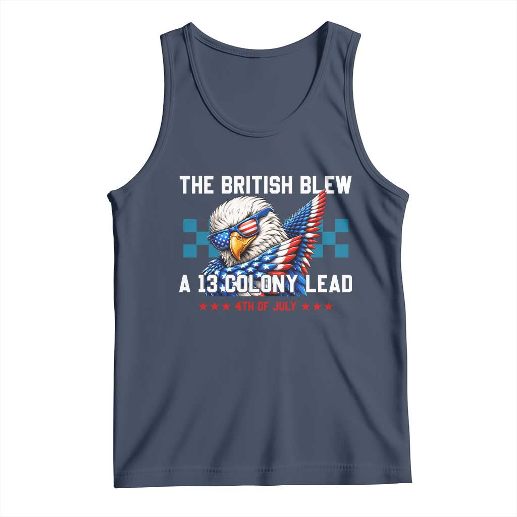 The British Blew A 13 Colony Lead Dabbing Eagle Tank Top Funny Patriotic 4th of July History Humor Graphic