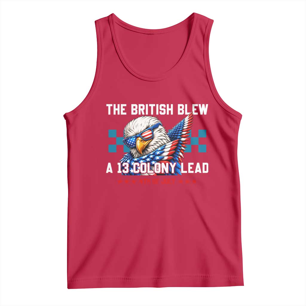 The British Blew A 13 Colony Lead Dabbing Eagle Tank Top Funny Patriotic 4th of July History Humor Graphic