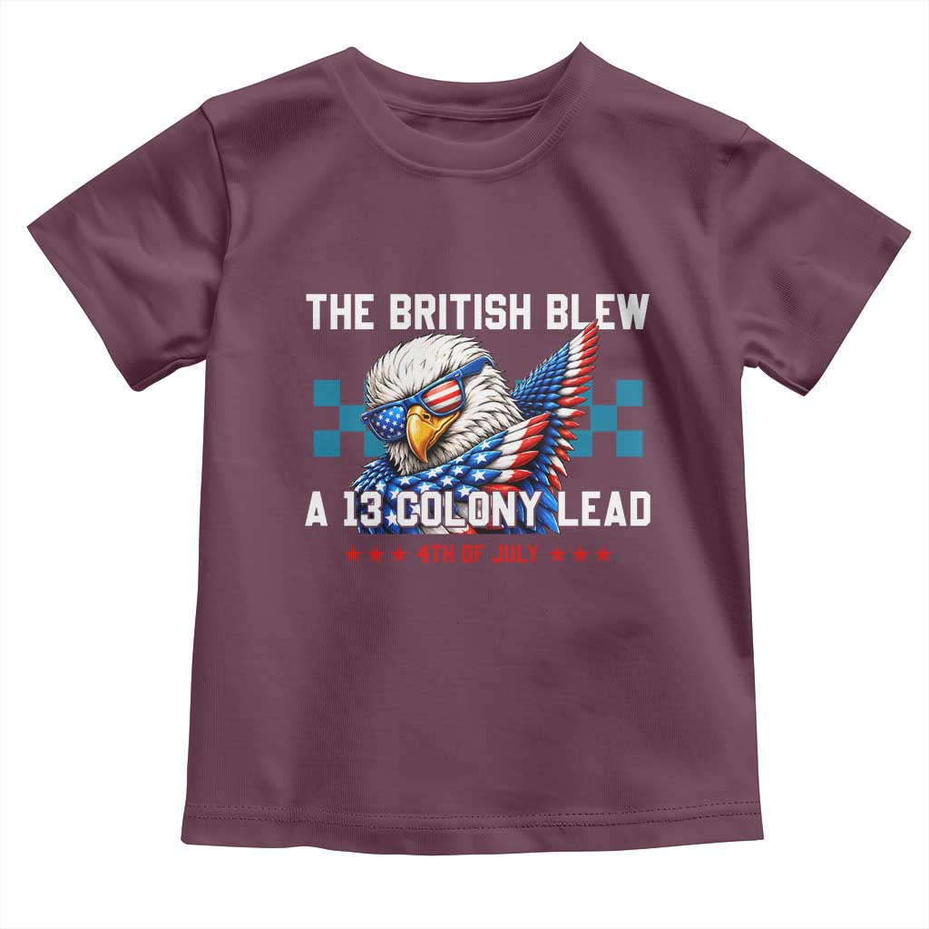 The British Blew A 13 Colony Lead Dabbing Eagle Toddler T Shirt Funny Patriotic 4th of July History Humor Graphic
