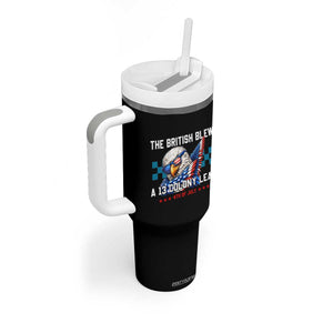 The British Blew A 13 Colony Lead Dabbing Eagle Tumbler With Handle Funny Patriotic 4th of July History Humor Graphic