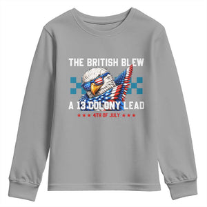 The British Blew A 13 Colony Lead Dabbing Eagle Youth Sweatshirt Funny Patriotic 4th of July History Humor Graphic