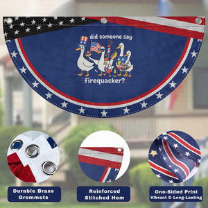 Funny Duck Family 4th of July Fireworks Patriotic Fan Flag Did Someone Say Firequacker Word Pun Cute Graphic