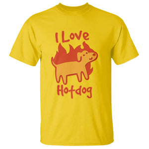 I Love Hot Dog Funny Dog On Fire Meme Dog Puns T Shirt TS02 Printyourwear