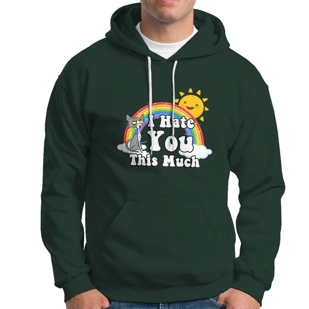Sarcastic Cat Hoodie I Hate You This Much Rainbow Funny Quotes TS02 Printyourwear