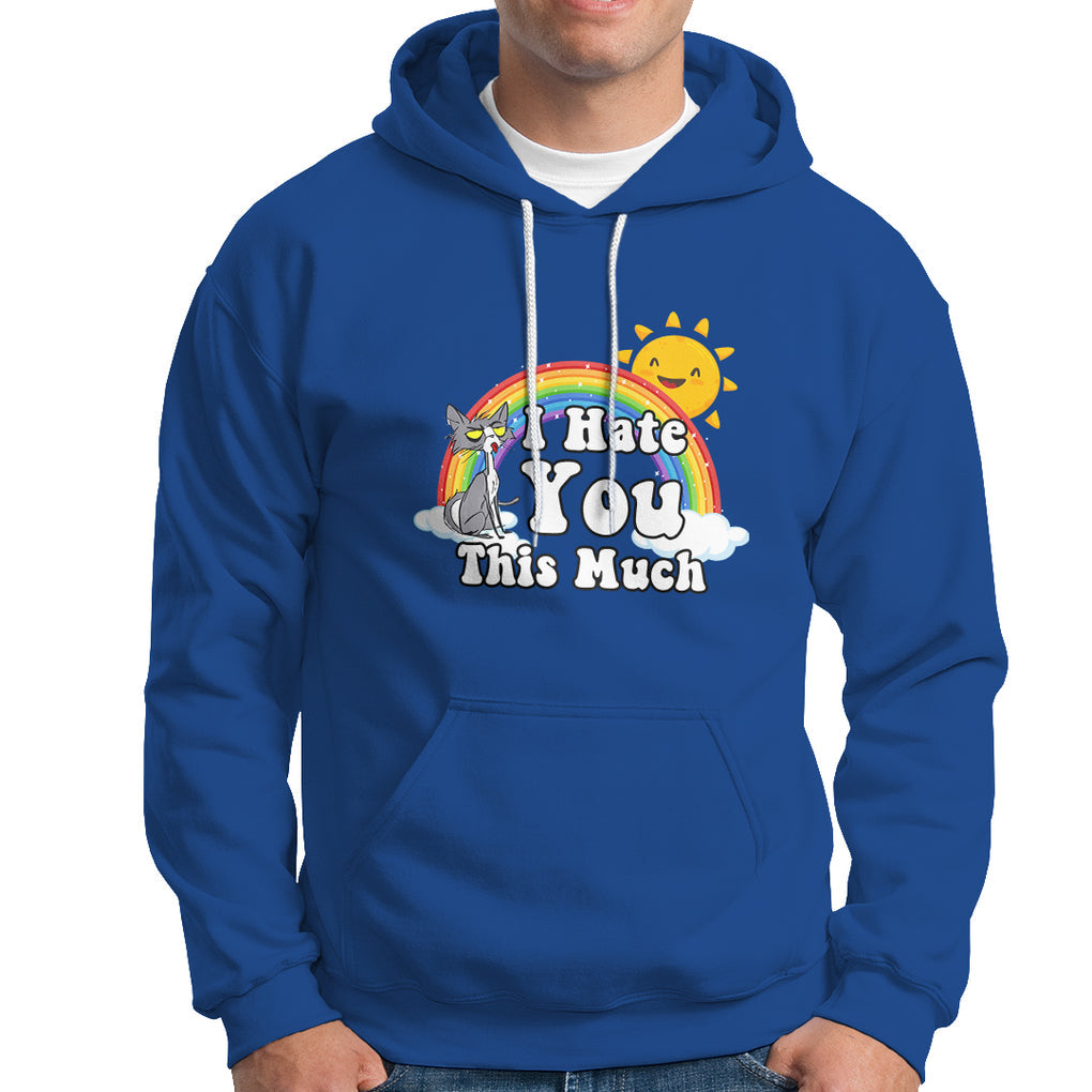 Sarcastic Cat Hoodie I Hate You This Much Rainbow Funny Quotes TS02 Printyourwear