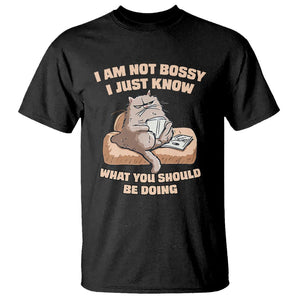 Sarcastic Cat T Shirt I Am Not Bossy I Just Know What You Should Be Doing TS02 Black Printyourwear