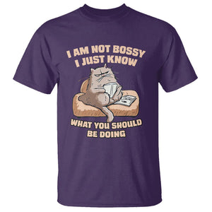 Sarcastic Cat T Shirt I Am Not Bossy I Just Know What You Should Be Doing TS02 Purple Printyourwear