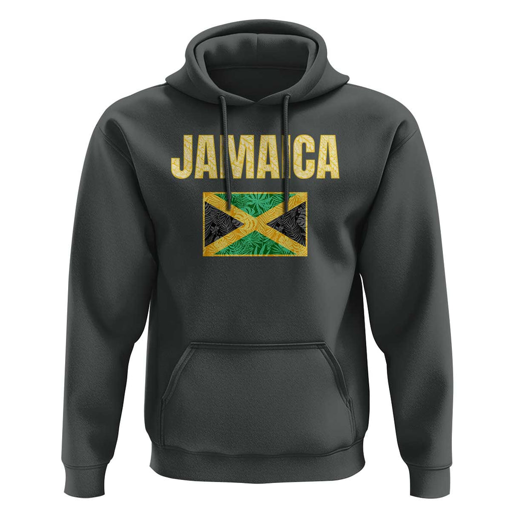 Retro Jamaica Hoodie Tropical Jamaican Flag TS02 Dark Heather Print Your Wear
