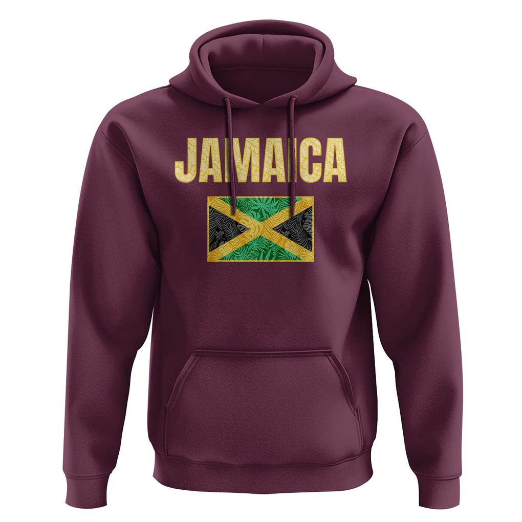 Retro Jamaica Hoodie Tropical Jamaican Flag TS02 Maroon Print Your Wear