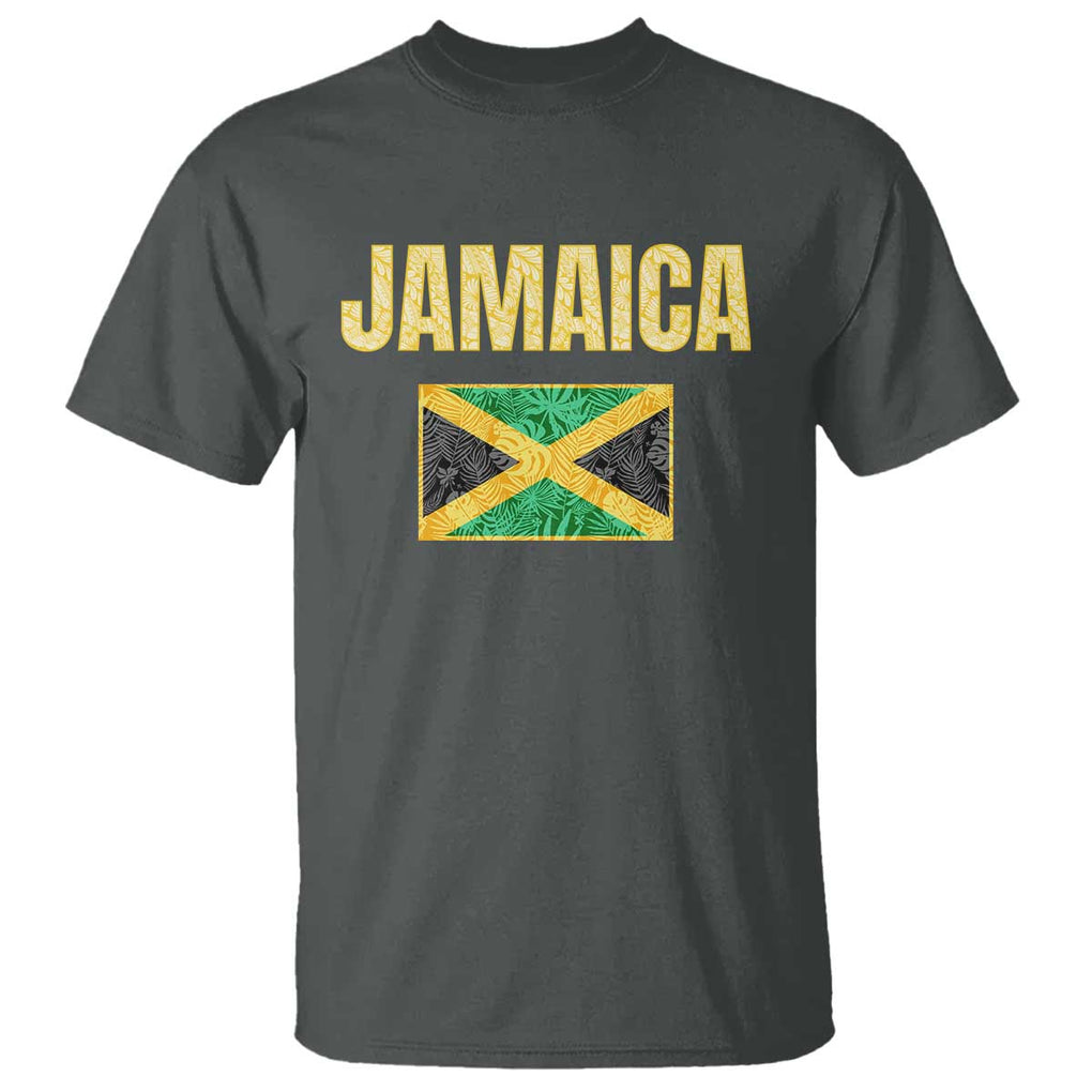 Retro Jamaica T Shirt Tropical Jamaican Flag TS02 Dark Heather Print Your Wear