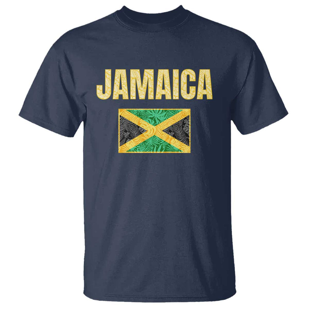 Retro Jamaica T Shirt Tropical Jamaican Flag TS02 Navy Print Your Wear