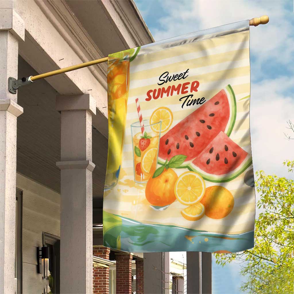 Sweet Summer Time Citrus Fruit Cocktails Poolside Beach Garden Flag