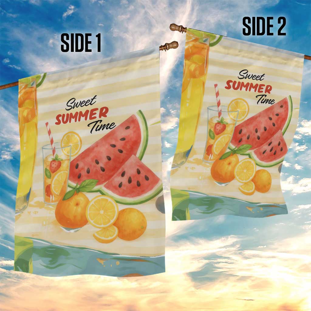 Sweet Summer Time Citrus Fruit Cocktails Poolside Beach Garden Flag