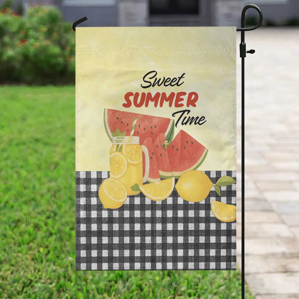Sweet Summer Time Watermelon Lemon Mason Jar Gingham Garden Flag Rustic Country Aesthetics TS02 Print Your Wear