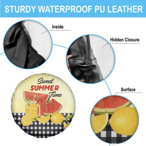 Sweet Summer Time Watermelon Lemon Mason Jar Gingham Spare Tire Cover Rustic Country Aesthetics TS02 Print Your Wear