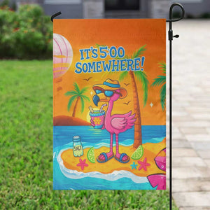 It’s 5 Somewhere Flamingo Tropical Beach Vacation Garden Flag Oasis Summer Vibes TS02 Print Your Wear