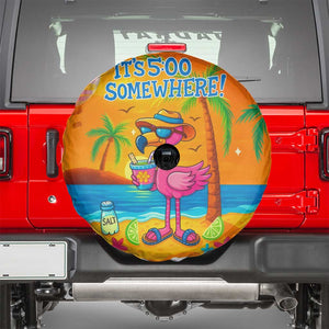 It’s 5 Somewhere Flamingo Tropical Beach Vacation Spare Tire Cover Oasis Summer Vibes TS02 Orange Print Your Wear
