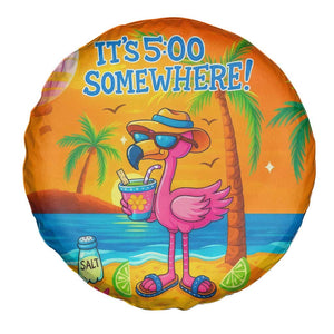 It’s 5 Somewhere Flamingo Tropical Beach Vacation Spare Tire Cover Oasis Summer Vibes TS02 Print Your Wear