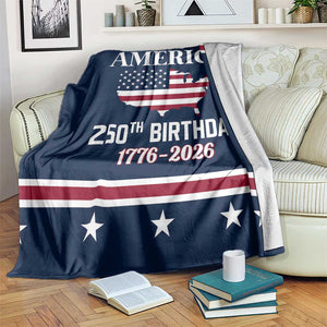 America 250th Birthday 1776 2026 Patriotic USA Map Throw Blanket Red White Blue 4th of July Independence Celebration TS02 Print Your Wear