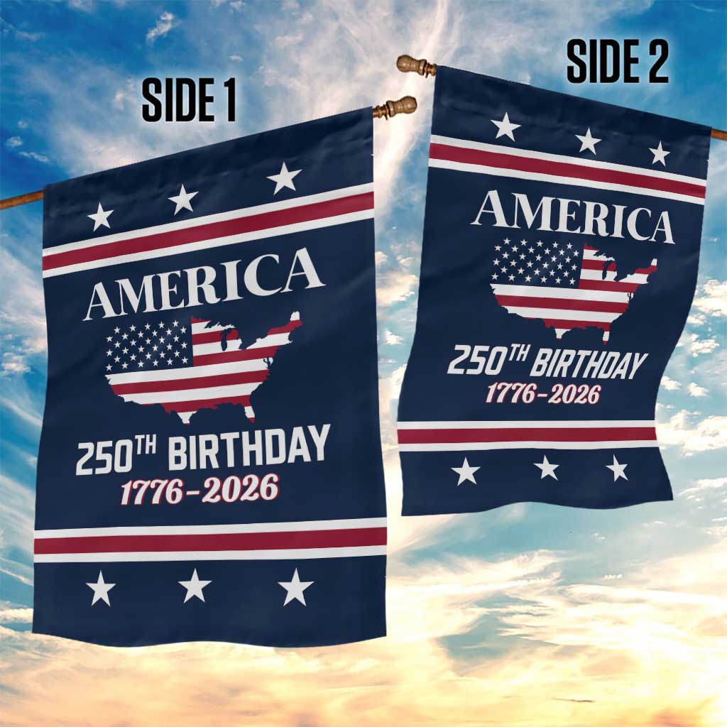 America 250th Birthday 1776 2026 Patriotic USA Map Garden Flag Red White Blue 4th of July Independence Celebration TS02 Print Your Wear