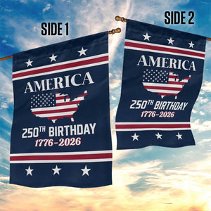America 250th Birthday 1776 2026 Patriotic USA Map Garden Flag Red White Blue 4th of July Independence Celebration TS02 Print Your Wear