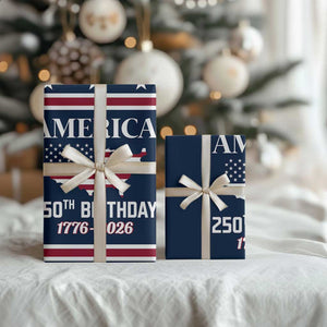 America 250th Birthday 1776 2026 Patriotic USA Map Wrapping Paper Roll Red White Blue 4th of July Independence Celebration TS02 Print Your Wear