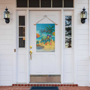 Welcome Beach Sea Turtle Relaxing in Chair Garden Flag Tropical Oasis Summer Vibes Vacation TS02 Print Your Wear