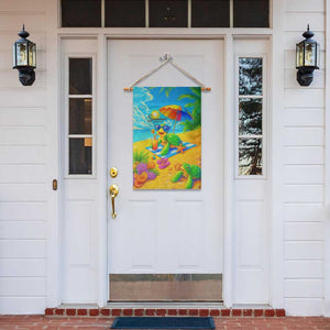 Summer Sea Turtle Drinking Cocktail Garden Flag Beach Paradise Oasis Vacation TS02 Print Your Wear
