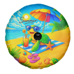 Summer Sea Turtle Drinking Cocktail Spare Tire Cover Beach Paradise Oasis Vacation TS02 Print Your Wear