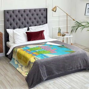 Aloha Sunglasses Pineapples Tropical Hawaii Throw Blanket Beach Vacation Oasis Summer Vibes TS02 Print Your Wear