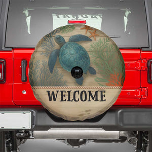 Welcome Sea Turtle Coastal Coral Wood Texture Ocean Spare Tire Cover TS02 Light Oak Print Your Wear