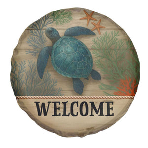 Welcome Sea Turtle Coastal Coral Wood Texture Ocean Spare Tire Cover TS02 Print Your Wear