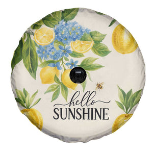 Hello Sunshine Watercolor Lemons and Hydrangeas Floral Spare Tire Cover TS02 Print Your Wear