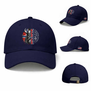Fierce Norge Viking Warrior with Horned Helmet Graphic Baseball Cap Norway Pride Distressed Norwegian Flag and Runes TS02 Baseball Cap Universal Fit Dark Blue Print Your Wear
