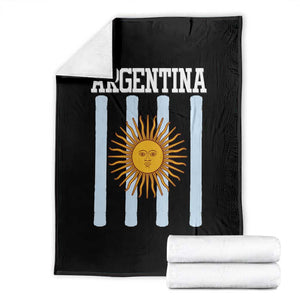 Argentina Sun of May Flag Retro Graphic Throw Blanket Patriotic Argentine Heritage Pride Souvenir TS02 Black Print Your Wear