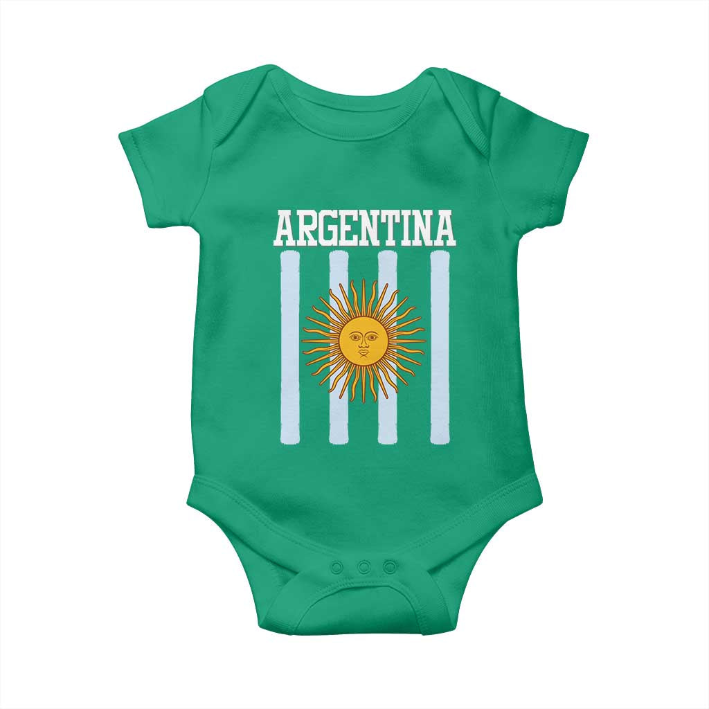 Argentina Sun of May Flag Retro Graphic Baby Onesie Patriotic Argentine Heritage Pride Souvenir TS02 Irish Green Print Your Wear