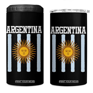 Argentina Sun of May Flag Retro Graphic 4 in 1 Can Cooler Tumbler Patriotic Argentine Heritage Pride Souvenir TS02 One Size: 16 oz Black Print Your Wear