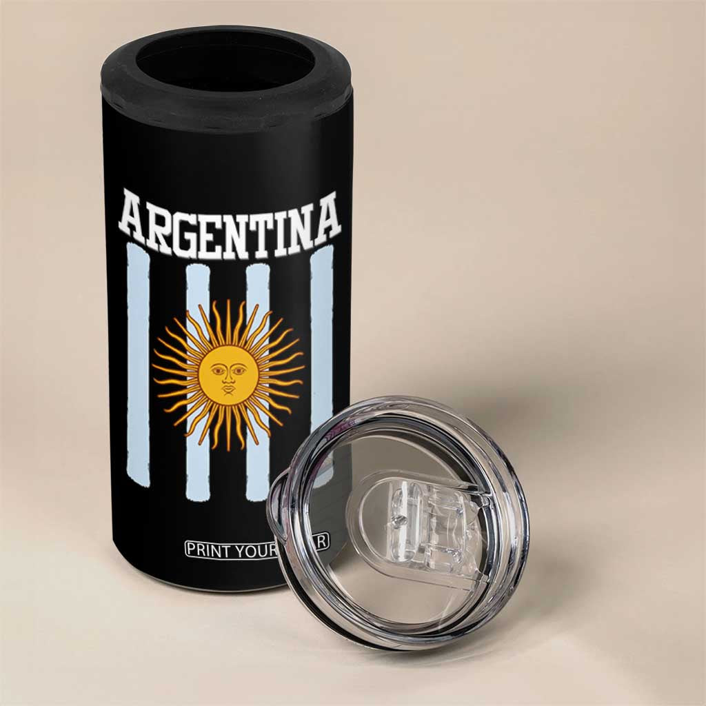 Argentina Sun of May Flag Retro Graphic 4 in 1 Can Cooler Tumbler Patriotic Argentine Heritage Pride Souvenir TS02 Print Your Wear